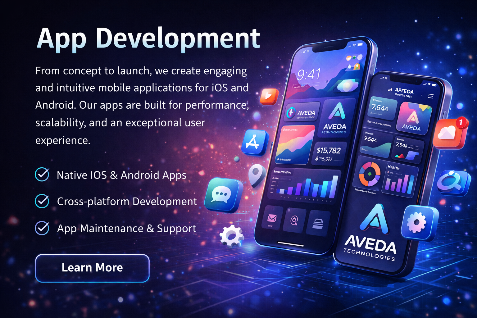 A dark-themed image showing a mobile app interface.